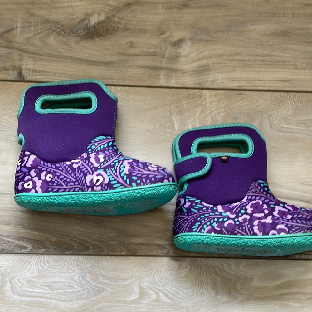 Purple and Teal Kids Bogs Boots